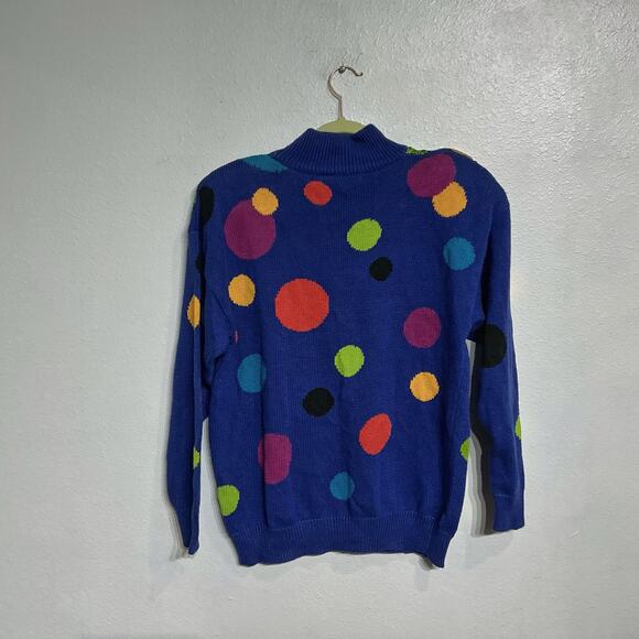 IB Diffusion Sport Blue Sequin Knit Vintage Sweater Sz M - Picture 10 of 13